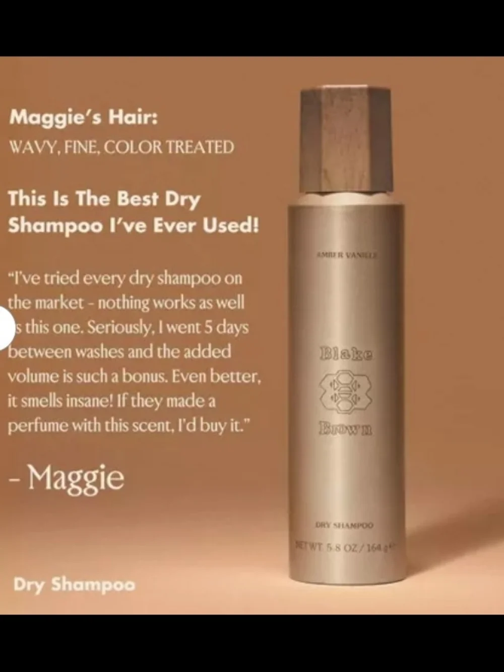 Blake BrownBlake Brown Dry Shampoo - Amber Vanille - Vanilla Sandalwood - Picture 4 of 6